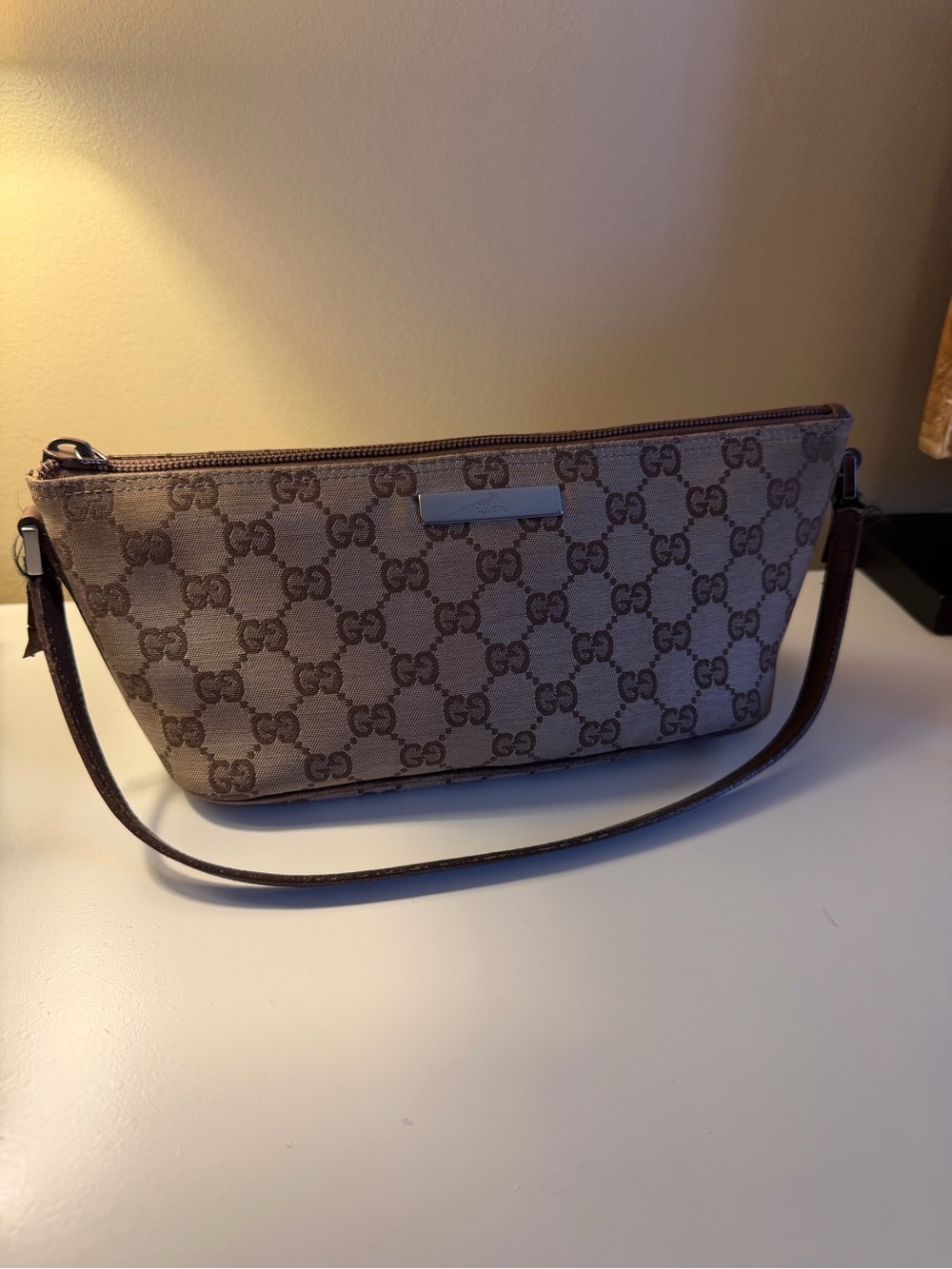 Vintage Gucci GG Boat Pochette Shoulder Bag